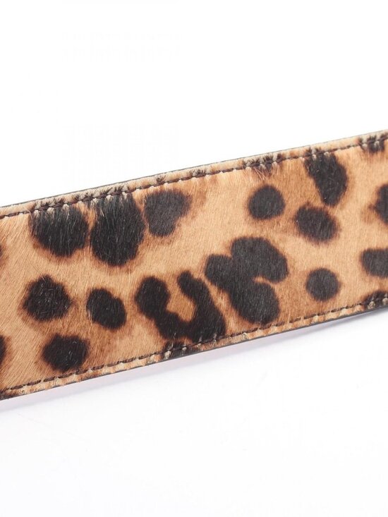 Fendi Belt FF Logo Buckle Leopard Gold Leather main image 5